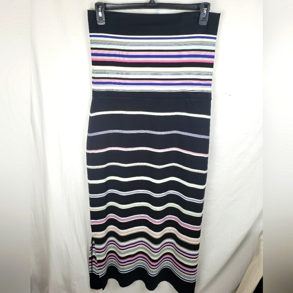 White House Black Market Dresses & Skirts - White House Black Market Striped Midi Dress - Black, Purple, Pink, White
